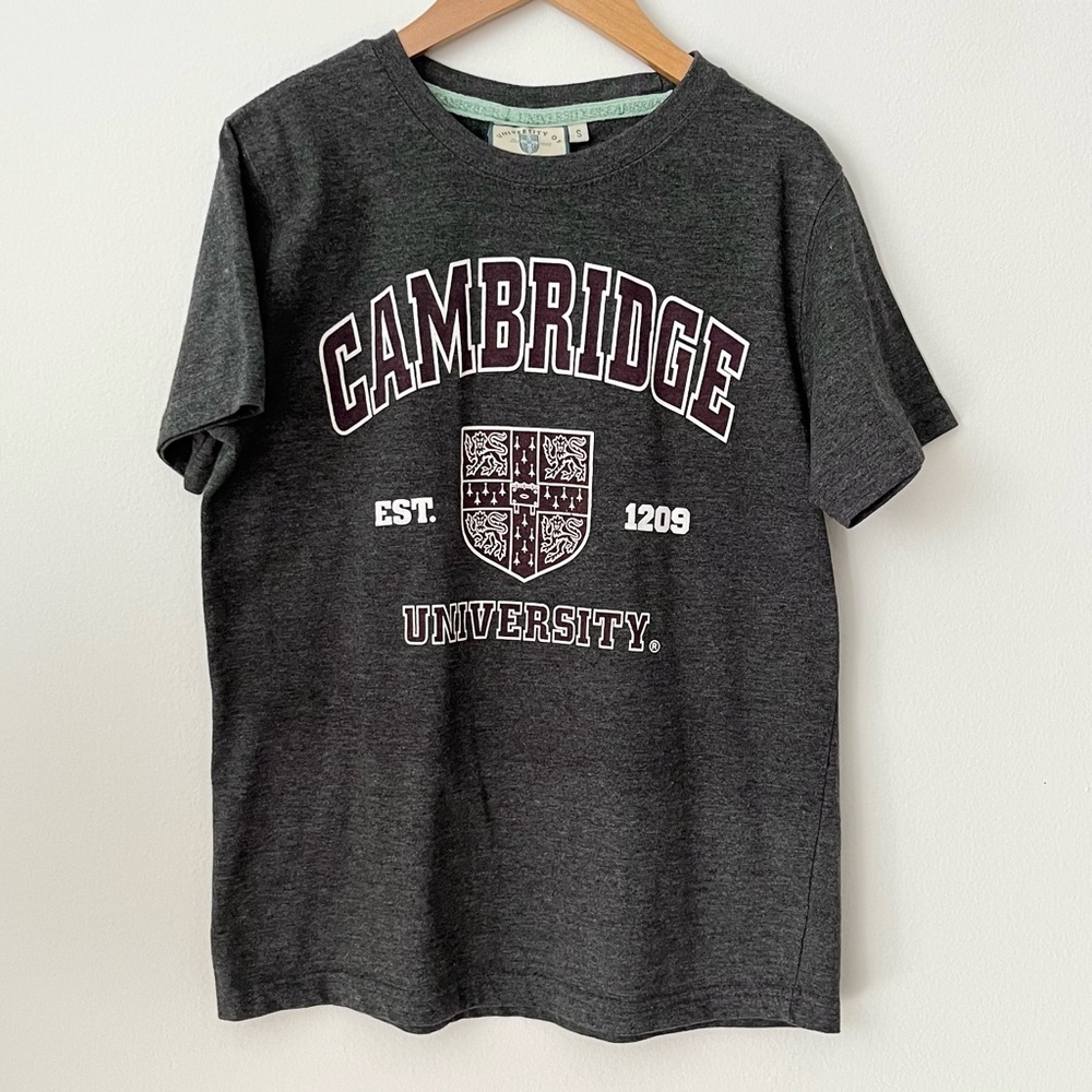 Cambridge University Women's Graphic T-Shirt Size S Gray Official Merchandise